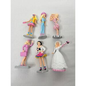 Vintage Barbie Mini Figures Set of 6 PVC Rubber 3” Applause 1990